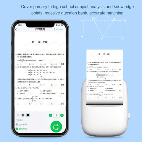 Pocket Mini Printer, Mobile Phone Bluetooth Connection Wireless Mini Thermal Printer with Android or iOS APP, Portable Smart Printer with Fast Paper Output and Thermal Paper Roll Description:- HIGH QUALITY PRINTING with low power consumption and built-in
